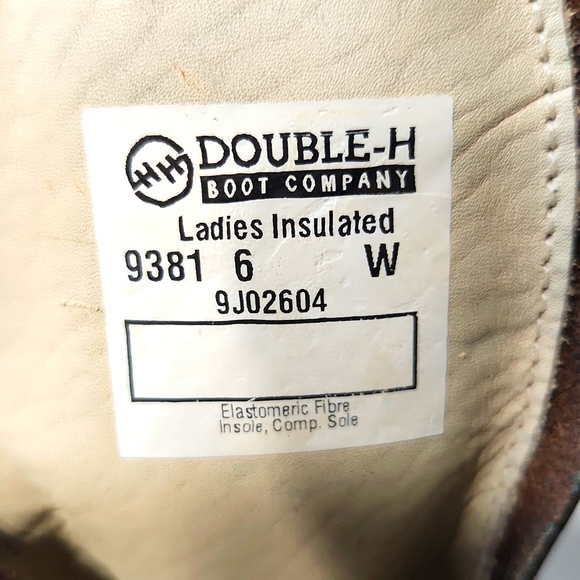 Double-H Sub Zero Insulated Lacer Leather Western Kiltie Vintage Women's 6 EUC - Picture 8 of 15